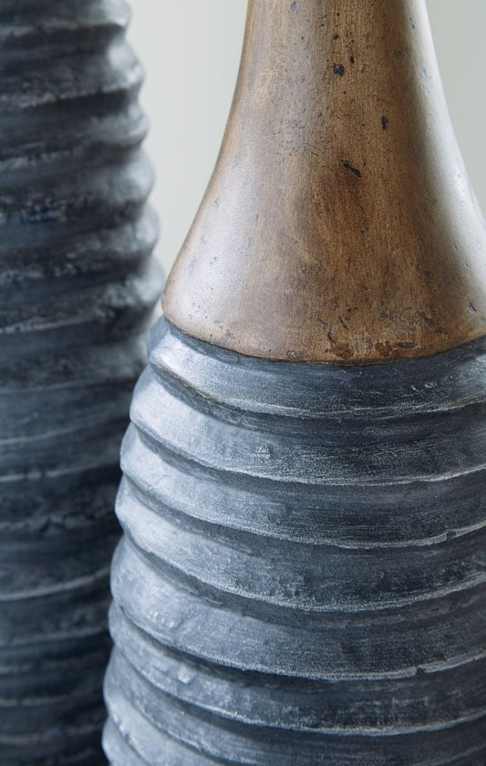Blayze - Vase Set (Set of 2) - Antique Gray / Brown Vases & Jars by Signature Design by Ashley® - Walls Furniture & Mattress