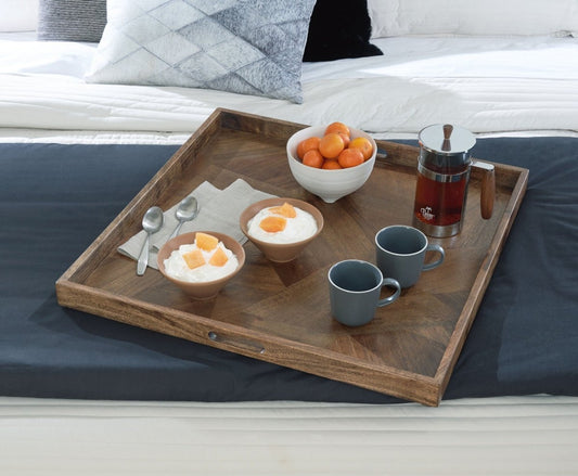 Heddford - Tray - Brown Trays by Signature Design by Ashley® - Walls Furniture & Mattress