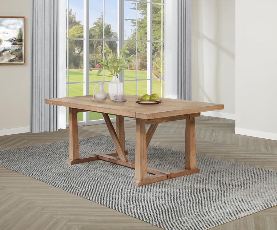 Middleton - 106" Extension Leaf Dining Table - Natural Brown Dining Tables with Extensions by Coaster Fine Furniture - Walls Furniture & Mattress