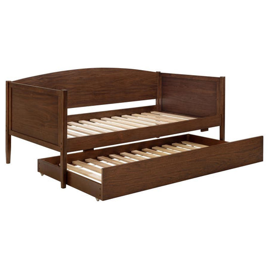 Bozeman - Wood Twin Daybed With Trundle - Medium Walnut Daybeds by Coaster Fine Furniture - Walls Furniture & Mattress