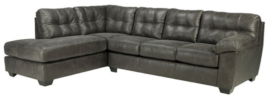 Fallston - Slate - Left Arm Facing Chaise 2 Pc Sectional Stationary Sectionals by Signature Design by Ashley® - Walls Furniture & Mattress