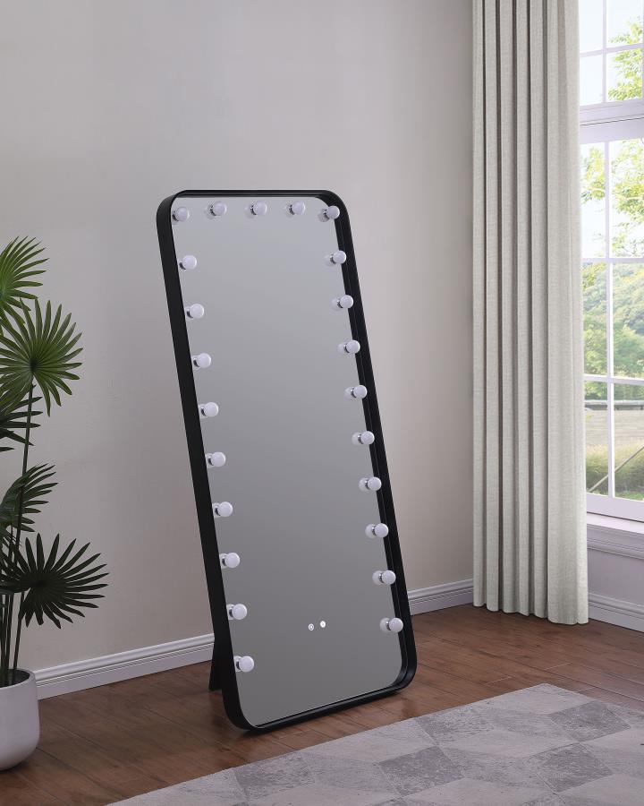 Canton - LED Standing Mirror With Speakers - Black Floor Mirrors by Coaster Fine Furniture - Walls Furniture & Mattress