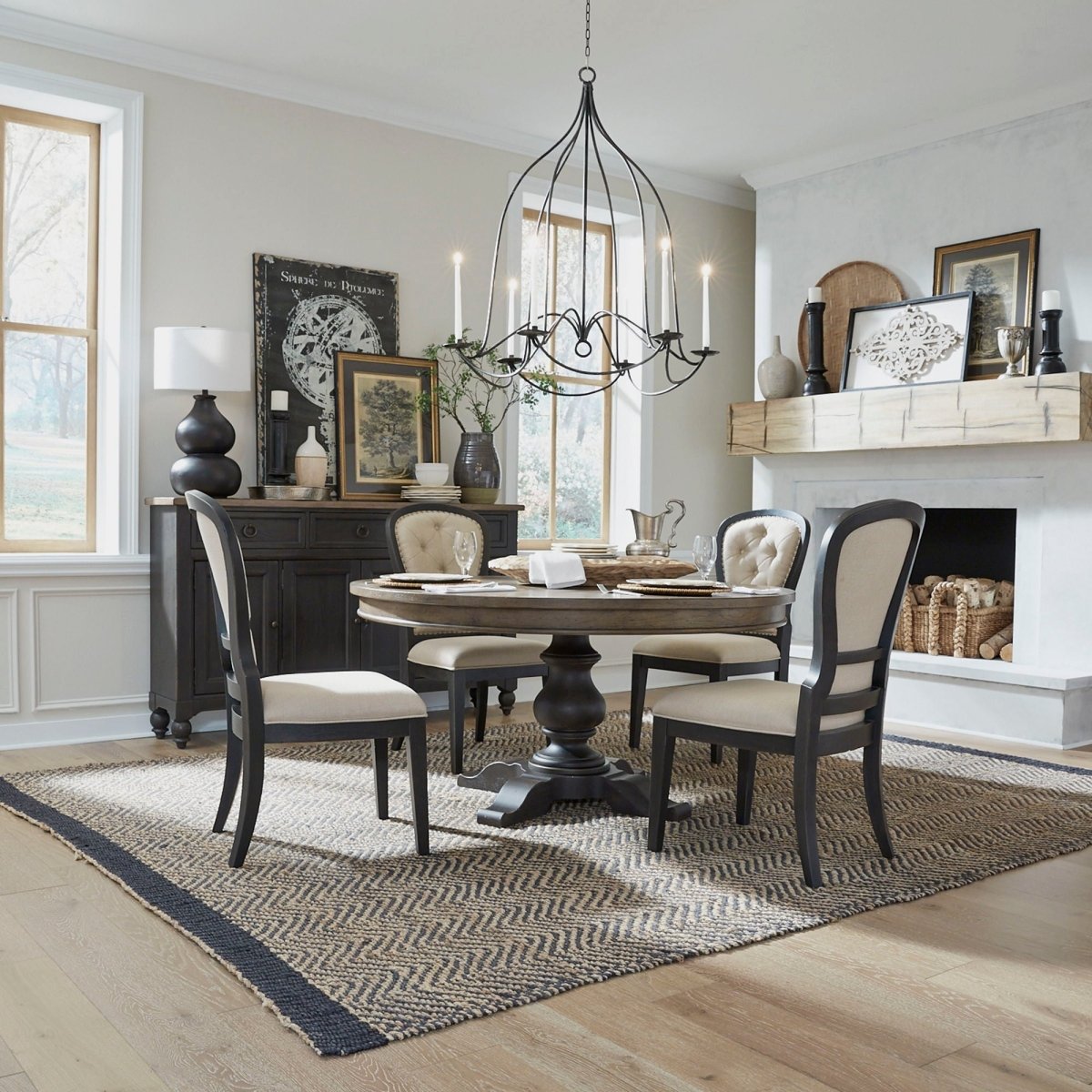 Americana Farmhouse - Upholstered Tufted Back Side Chair Side Chairs by Liberty Furniture - Walls Furniture & Mattress