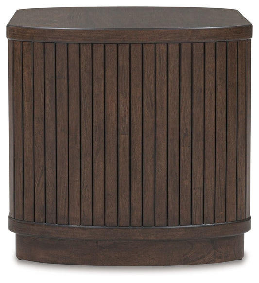 Korestone - Square End Table - Dark Brown End Tables by Signature Design by Ashley® - Walls Furniture & Mattress