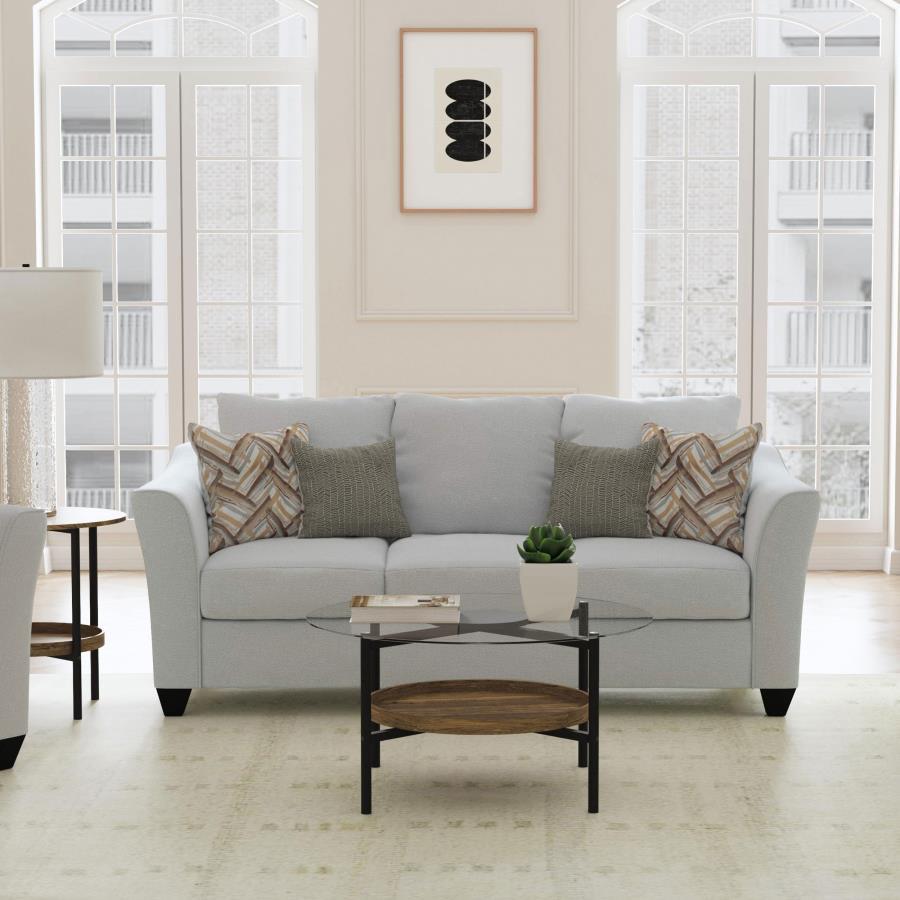 Salizar - Upholstered Flared Arm Sofa Stationary Sofas by CoasterEssence - Walls Furniture & Mattress
