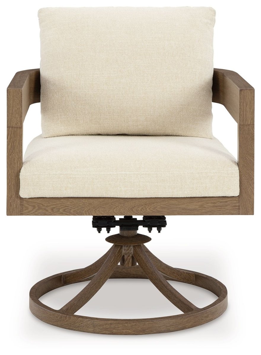 Serene Bay - Swivel Chair With Cushion (Set of 2) - Dark Brown / White Chair Sets by Signature Design by Ashley® - Walls Furniture & Mattress