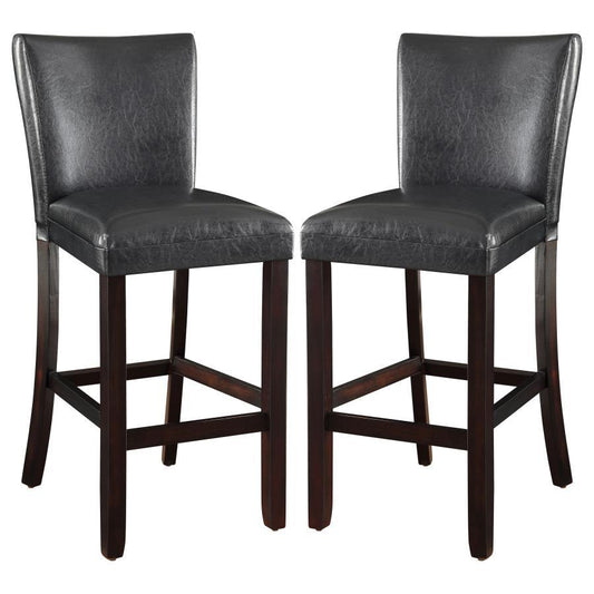Alberton - Leatherette Upholstered Bar Chair (Set of 2) - Black Stool Sets by CoasterEveryday - Walls Furniture & Mattress