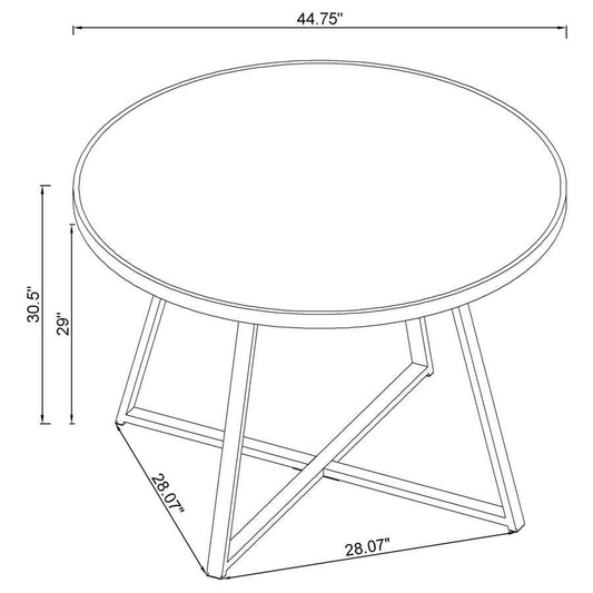 Jillian - Round Mirror Top Dining Table - Black Nickel Dining Tables by Coaster Fine Furniture - Walls Furniture & Mattress