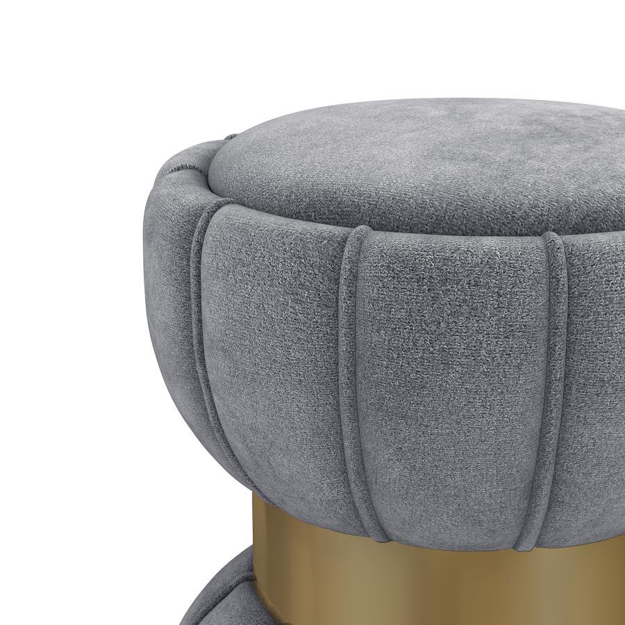 Sora - Round Upholstered Ottoman Upholstered Ottomans by Coaster Fine Furniture - Walls Furniture & Mattress