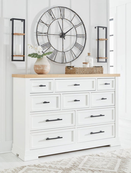 Ashbryn - Dresser - White / Natural Dressers by Benchcraft® - Walls Furniture & Mattress