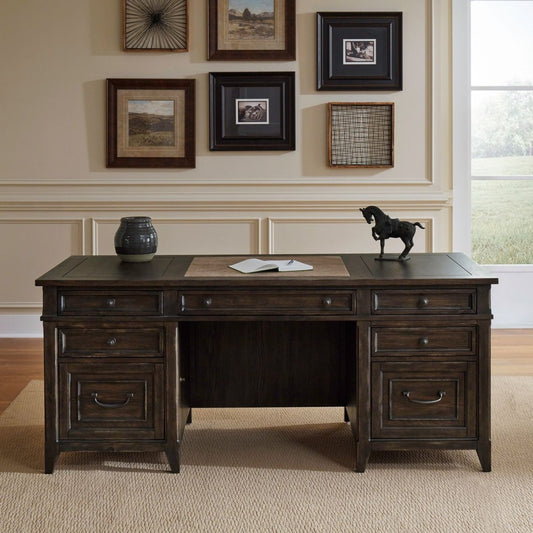 Paradise Valley - Executive Desk - Brown Executive Desks by Liberty Furniture - Walls Furniture & Mattress