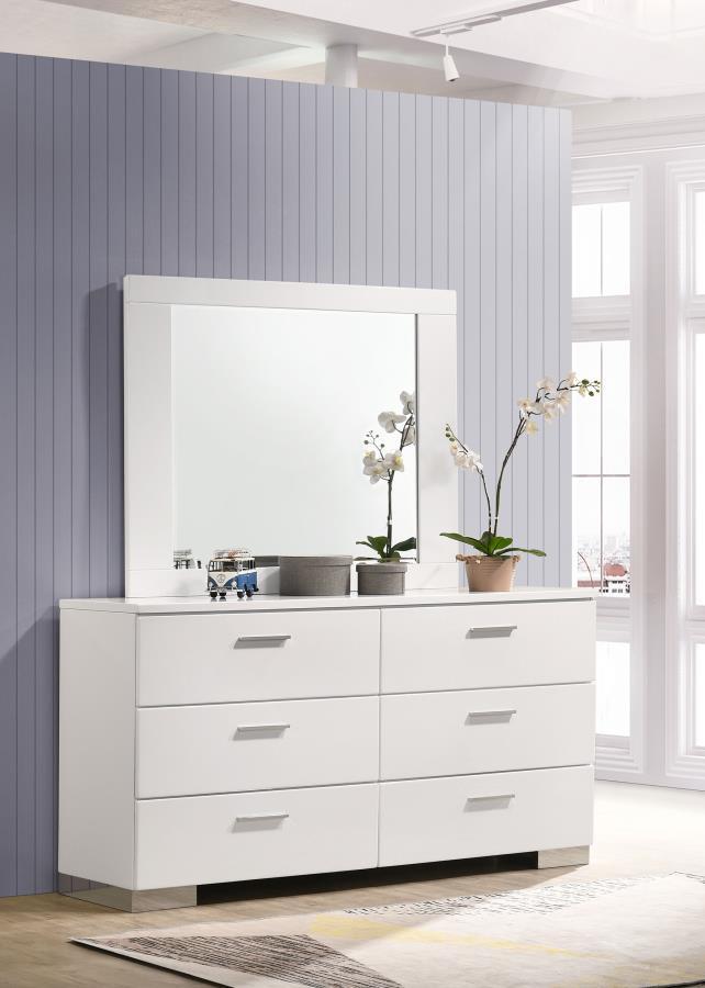 Felicity - 6 - Drawer Dresser Dressers by CoasterEssence - Walls Furniture & Mattress