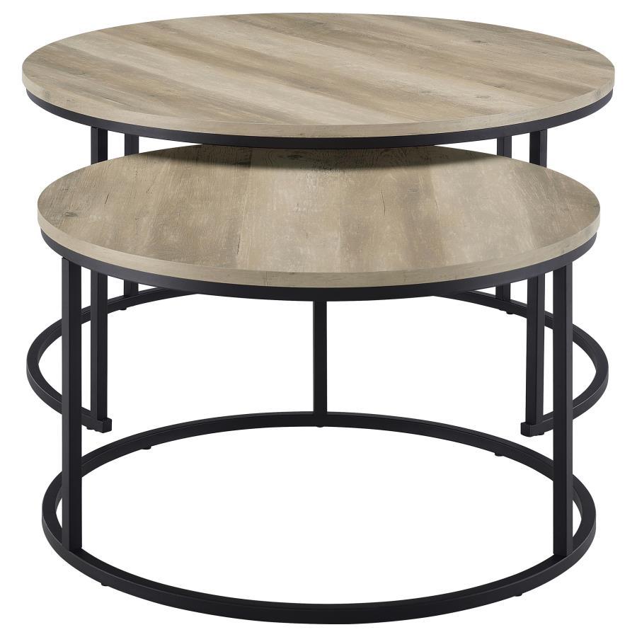 Lainey - 2 Piece Round Faux Marble Nesting Coffee Table Nesting Tables by CoasterEveryday - Walls Furniture & Mattress