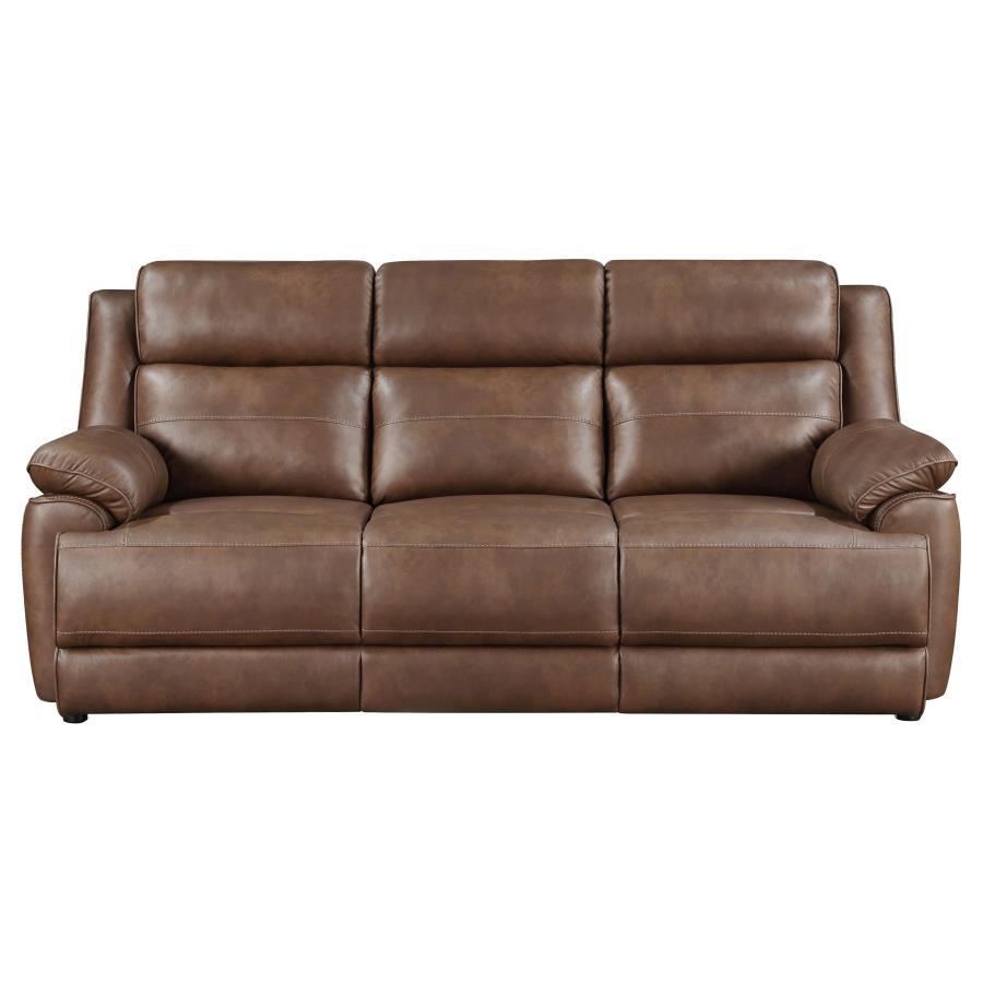 Ellington - Upholstered Padded Arm Sofa - Dark Brown Stationary Sofas by Coaster Fine Furniture - Walls Furniture & Mattress