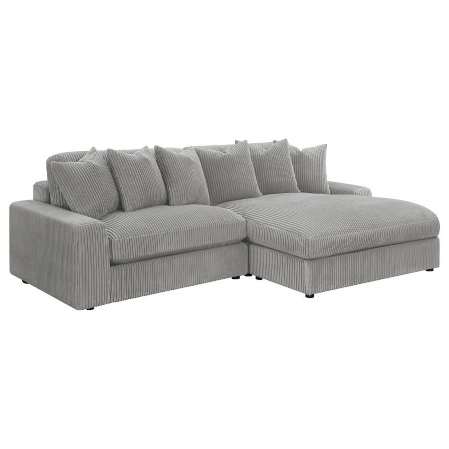 Blaine - Upholstered Reversible Chaise Sectional Sofa Stationary Sectionals by Coaster Fine Furniture - Walls Furniture & Mattress