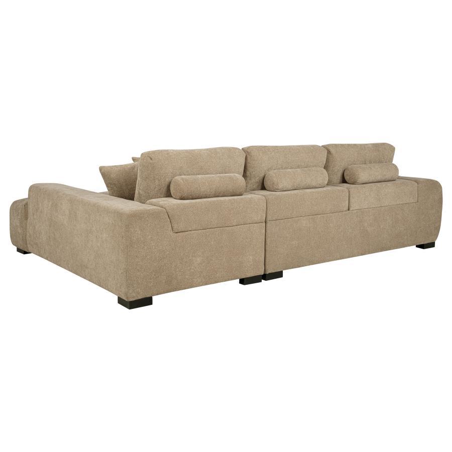 Octavia - Upholstered Sectional Chaise Sofa Stationary Sectionals by Coaster Fine Furniture - Walls Furniture & Mattress