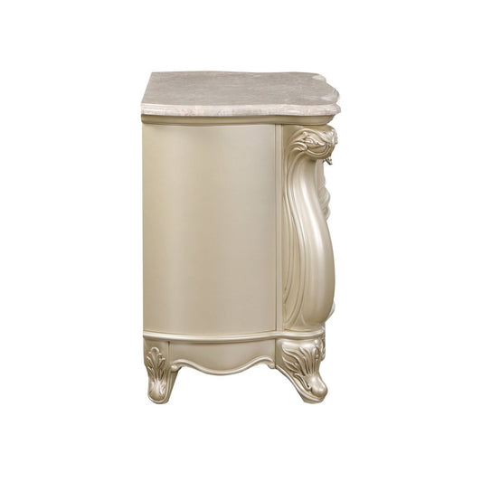 Monique - Nightstand With Marble Top - Champagne Accent Nightstands by New Classic - Walls Furniture & Mattress