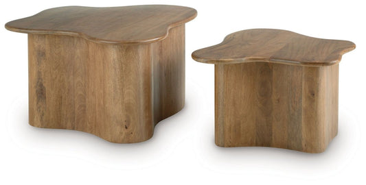 Abeford - Brown - Accent Cocktail Table (Set of 2) Table Sets by Signature Design by Ashley® - Walls Furniture & Mattress