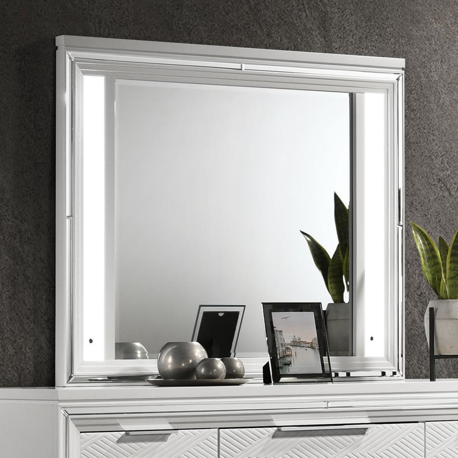 Marmore - LED Dresser Mirror - White Bedroom Mirrors by Coaster Fine Furniture - Walls Furniture & Mattress