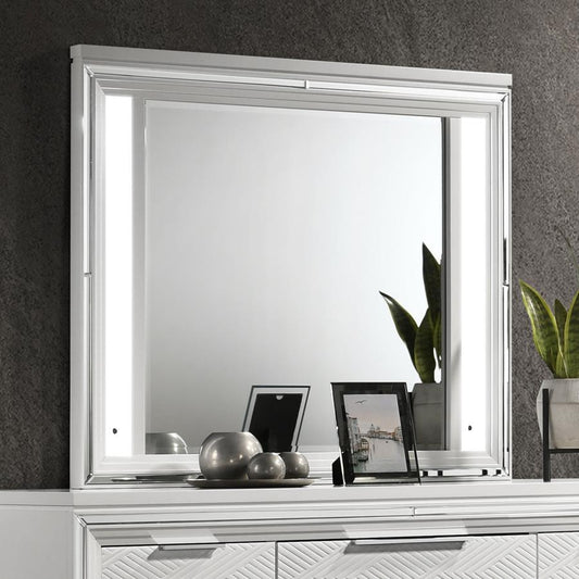 Marmore - LED Dresser Mirror - White Bedroom Mirrors by Coaster Fine Furniture - Walls Furniture & Mattress