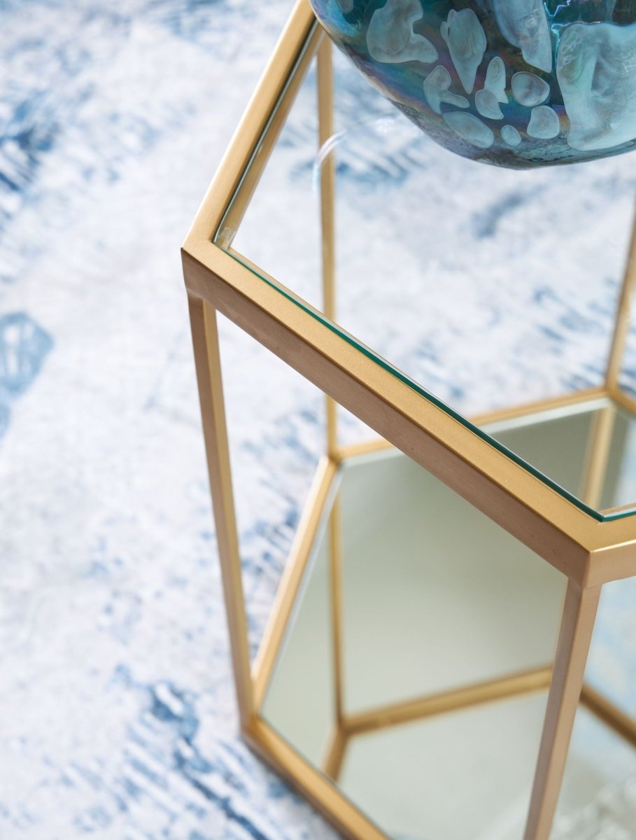 Veerwick - Accent Cocktail Table - Gold Finish Coffee Tables by Signature Design by Ashley® - Walls Furniture & Mattress