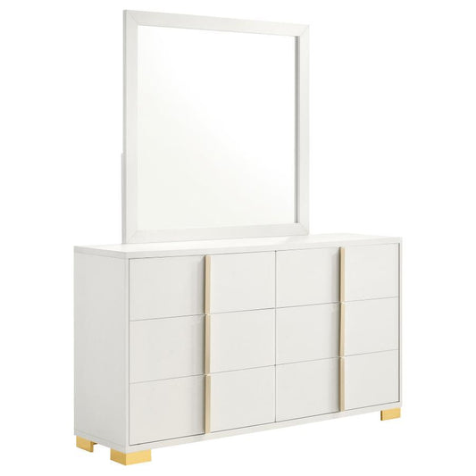 Marceline - 6 - Drawer Dresser With Mirror Dresser & Mirror by Coaster Fine Furniture - Walls Furniture & Mattress