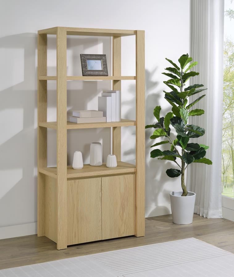 Laurelton - 3 - Shelf Media Tower Tall Pier Cabinet - Light Oak Piers by Coaster Fine Furniture - Walls Furniture & Mattress
