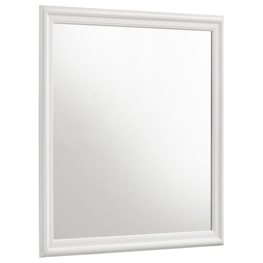 Louis Philippe - 38.25" Dresser Mirror - White Bedroom Mirrors by Coaster Fine Furniture - Walls Furniture & Mattress