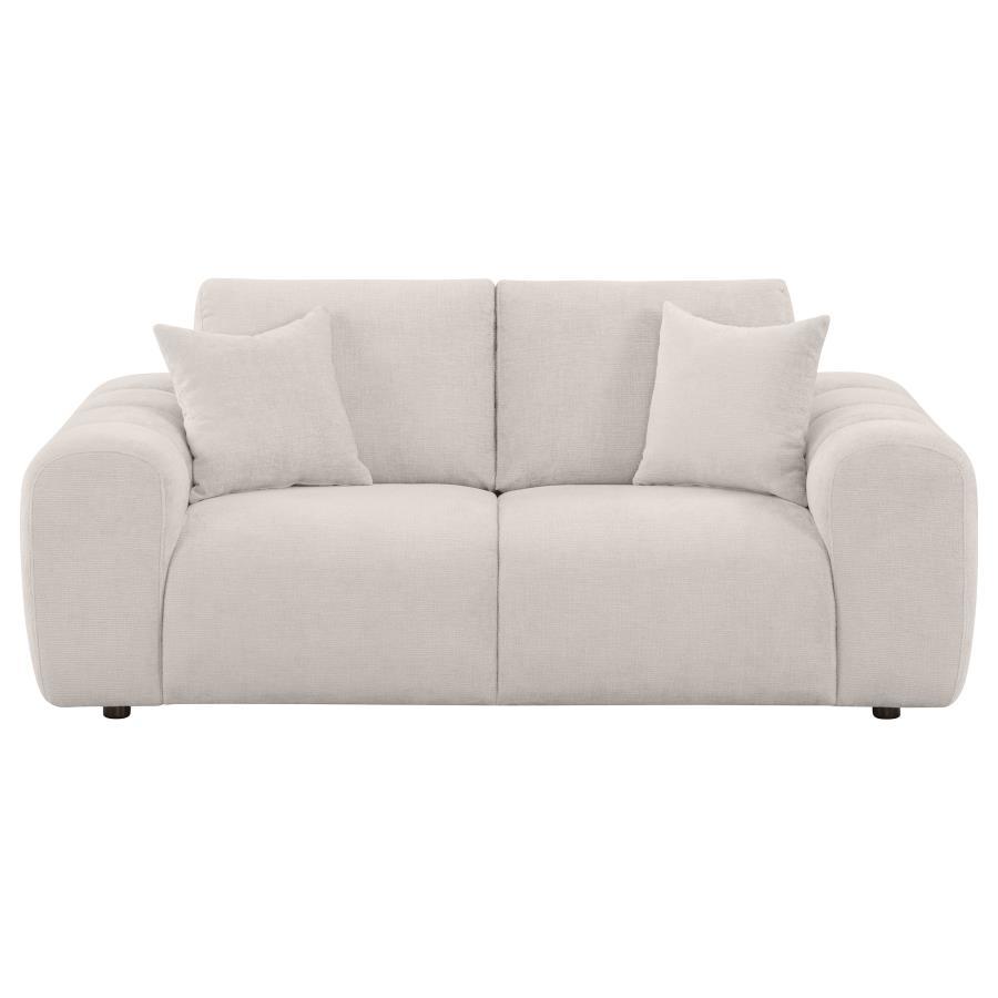 Burnett - Chenille Upholstered Wide Arm Loveseat Stationary Loveseats by Coaster Fine Furniture - Walls Furniture & Mattress