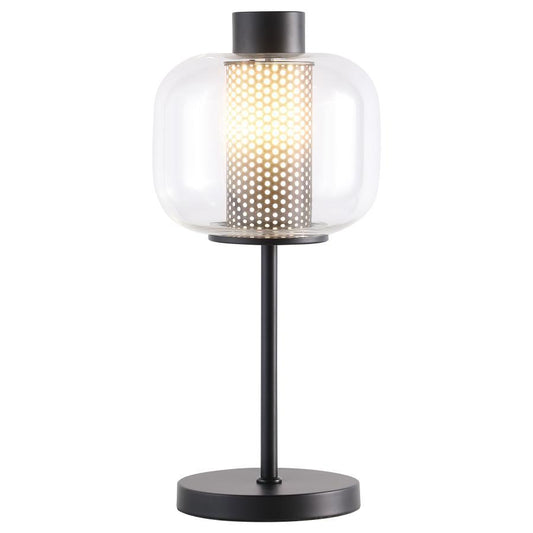 Ingrid - Glass Shade Bedside Table Lamp - Black Table Lamps by Coaster Fine Furniture - Walls Furniture & Mattress