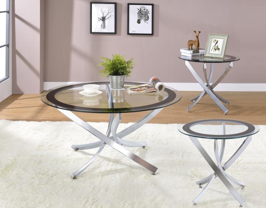 Brooke - Round Coffee Table Set Table Sets by Coaster Fine Furniture - Walls Furniture & Mattress
