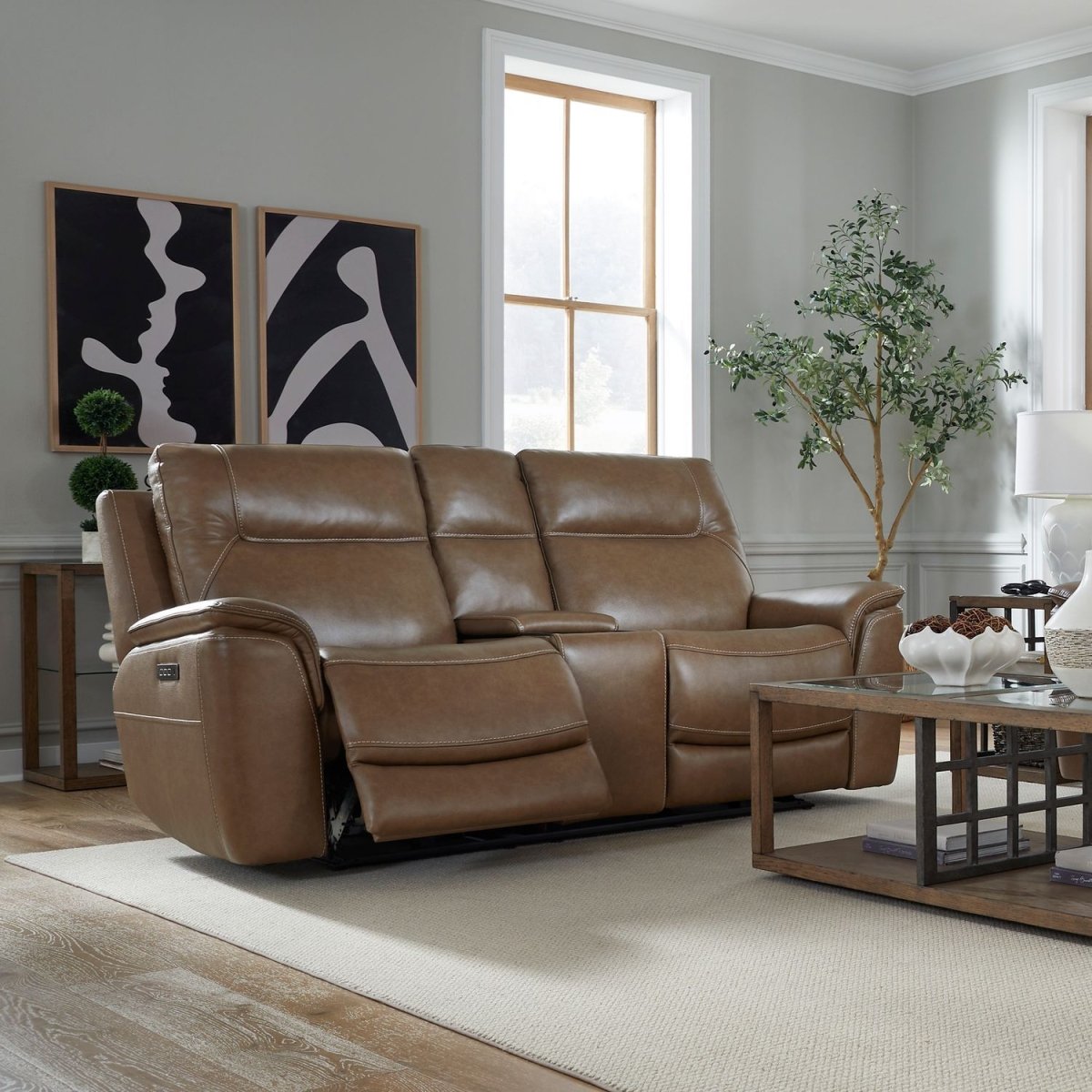 Collins - Loveseat With Console P3 & ZG - Brown Reclining Loveseats by Liberty Furniture - Walls Furniture & Mattress