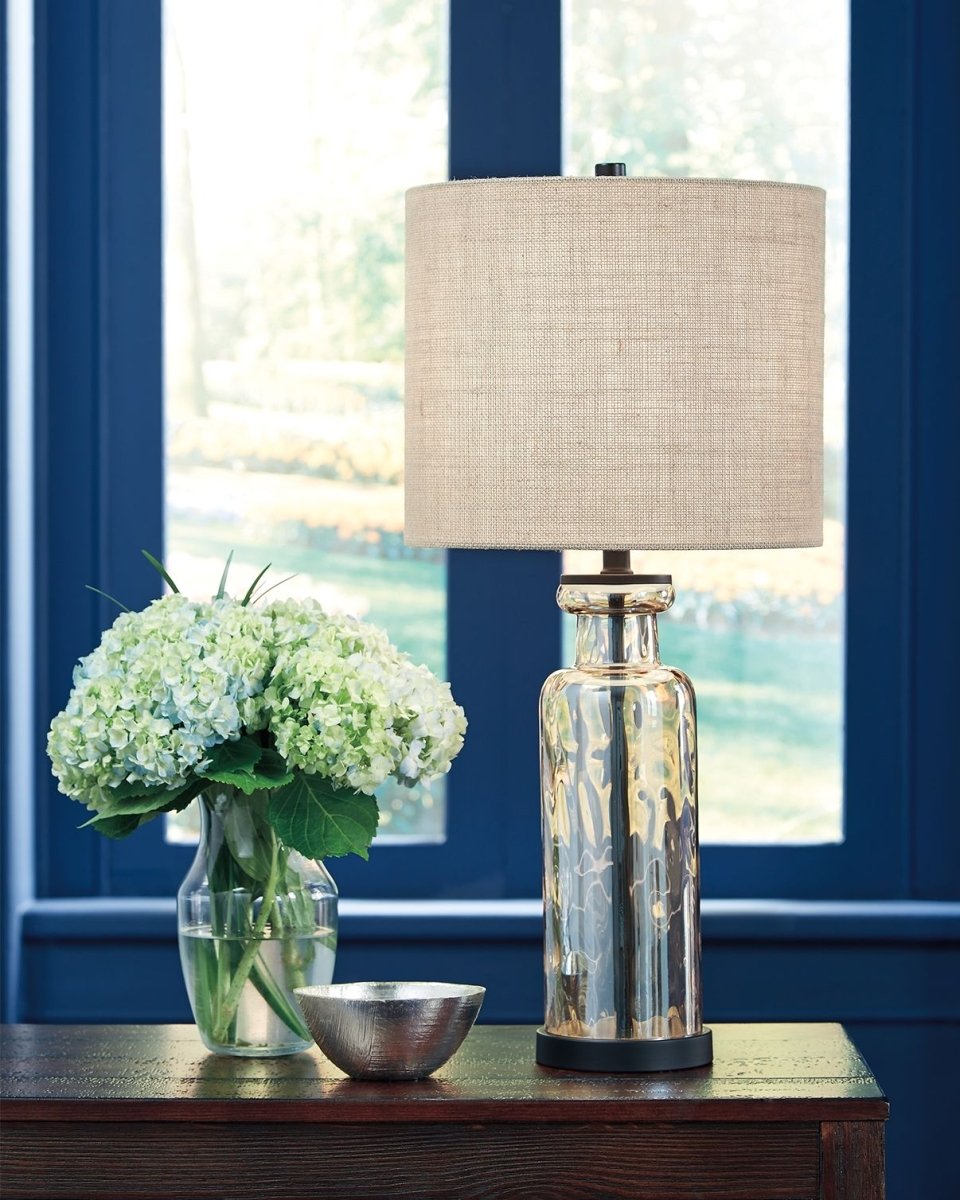 Laurentia - Glass Table Lamp - Champagne Table Lamps by Signature Design by Ashley® - Walls Furniture & Mattress