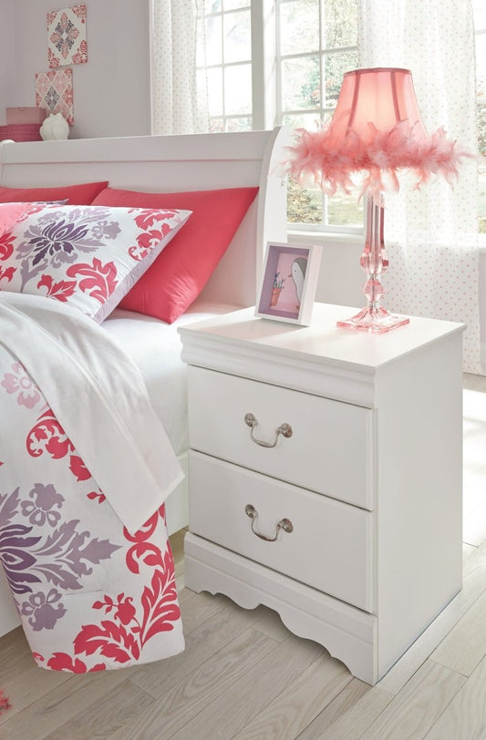 Anarasia - Two Drawer Night Stand - White Accent Nightstands by Signature Design by Ashley® - Walls Furniture & Mattress