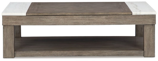 Loyaska - Lift Top Cocktail Table - Grayish Brown / White Cocktail Tables by Signature Design by Ashley® - Walls Furniture & Mattress