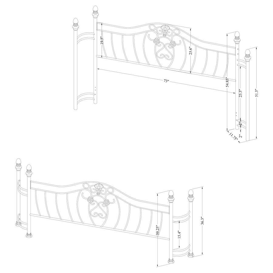 Sydney - Open Frame Bed Panel Beds by CoasterEssence - Walls Furniture & Mattress