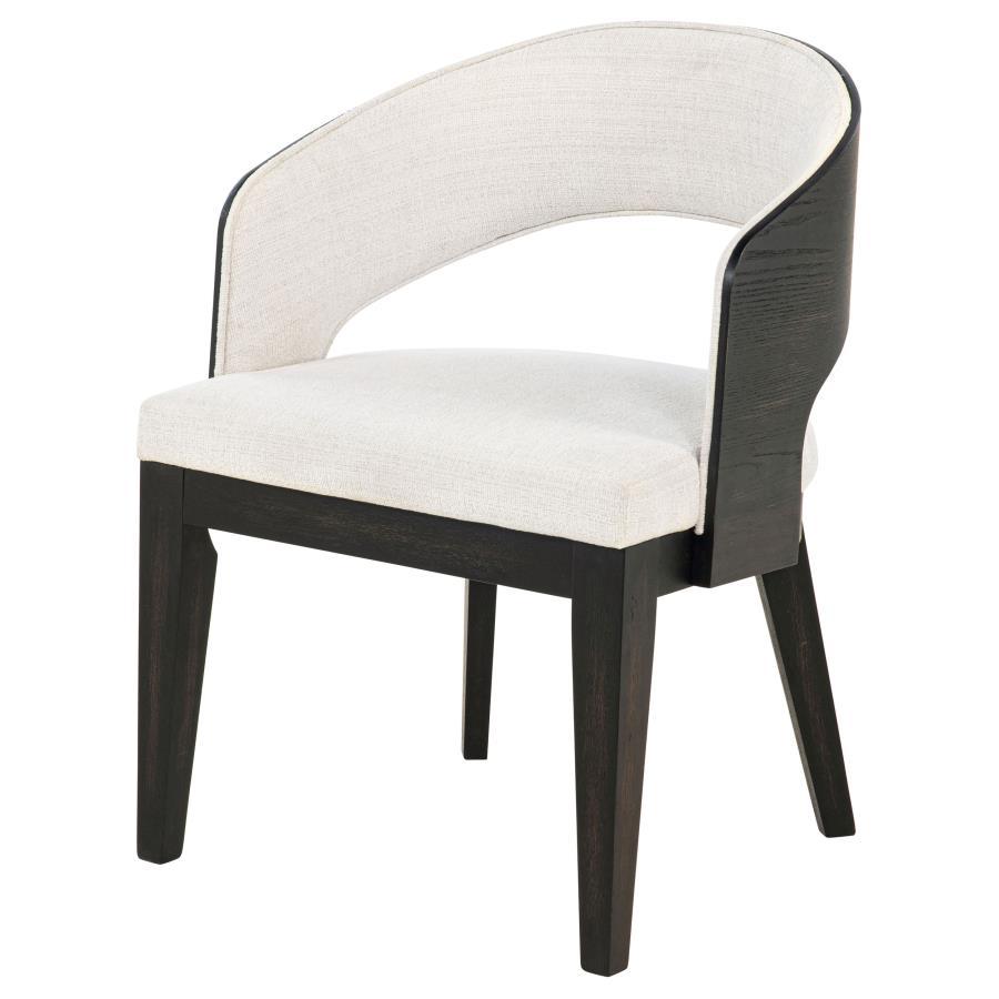 Leandro - Upholstered Dining Arm Chair (Set of 2) - Burnished Black / Cream Chair Sets by Coaster Fine Furniture - Walls Furniture & Mattress