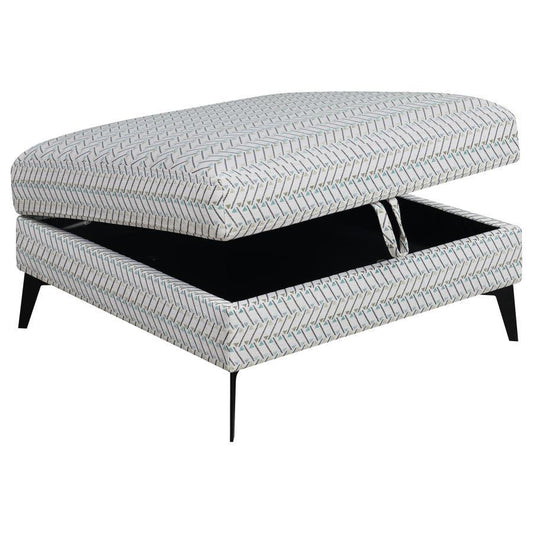 Clint - Square Upholstered Tufted Storage Ottoman - Aloe Storage Ottomans by CoasterEveryday - Walls Furniture & Mattress