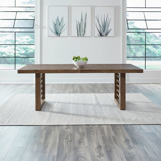 Shaker Lakes - Double Pedestal Table Set - Harvest Brown Dining Tables with Extensions by Liberty Furniture - Walls Furniture & Mattress