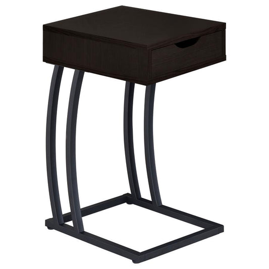 Troy - 1 - Drawer C - Shaped Side Table Power Outlet Side Tables by CoasterEssence - Walls Furniture & Mattress