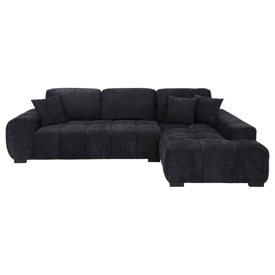 Octavia - Fabric Upholstered Sectional Chaise Sofa Stationary Sectionals by Coaster Fine Furniture - Walls Furniture & Mattress