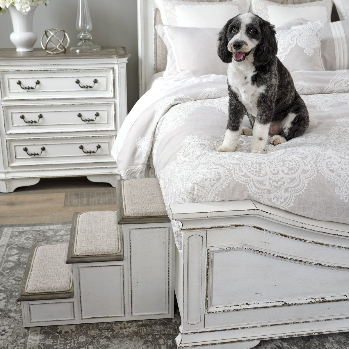 Magnolia Manor - Pet Steps - White Pet Steps by Liberty Furniture - Walls Furniture & Mattress