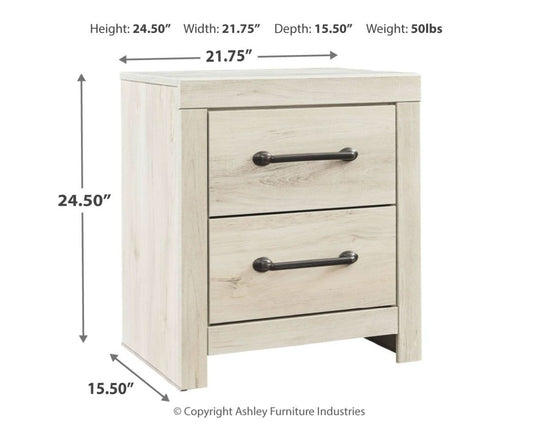 Cambeck - Two Drawer Night Stand - Whitewash Accent Nightstands by Signature Design by Ashley® - Walls Furniture & Mattress