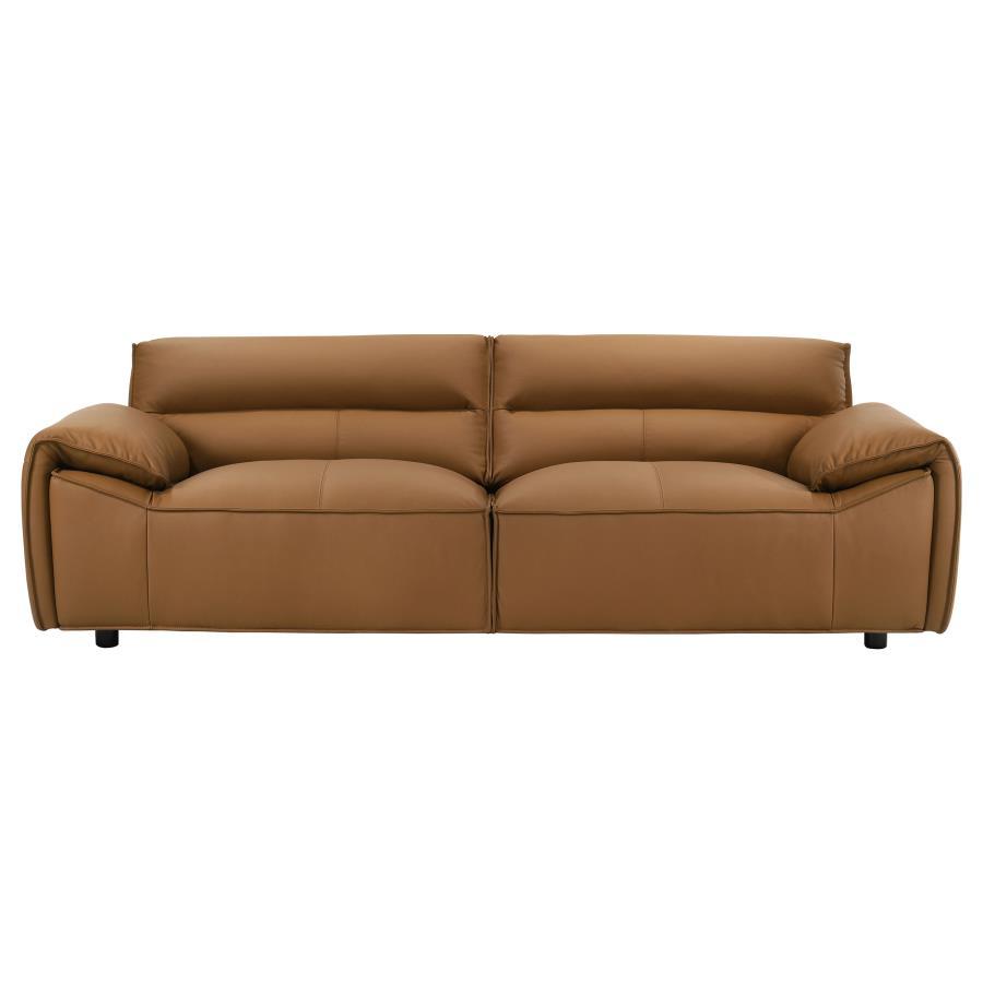 Buxton - Top Grain Leather Upholstered Sofa Stationary Sofas by Coaster Fine Furniture - Walls Furniture & Mattress