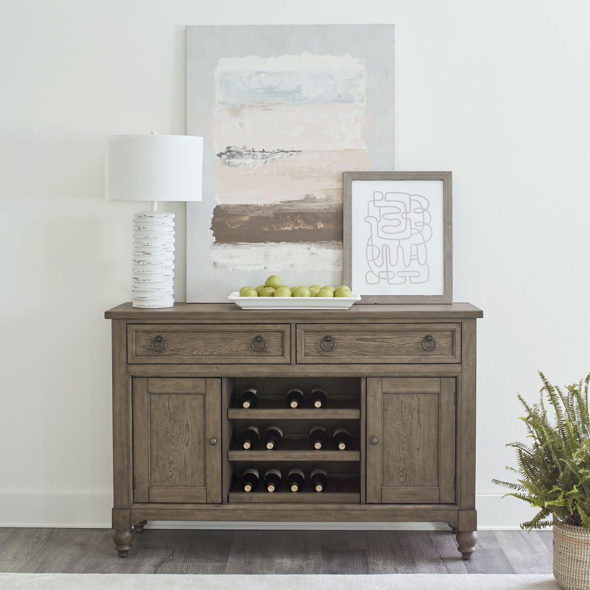 Americana Farmhouse - Buffet - Light Brown Buffets by Liberty Furniture - Walls Furniture & Mattress