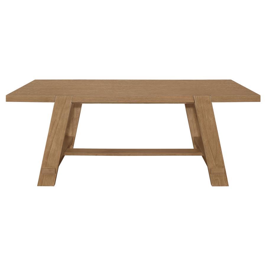 Sharon - Rectangular Wood Trestle Dining Table - Brown Dining Tables by Coaster Fine Furniture - Walls Furniture & Mattress