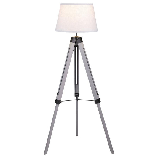 Dayton - Empire Shade Metal Tripod Floor Lamp - Gray Floor Lamps by Coaster Fine Furniture - Walls Furniture & Mattress