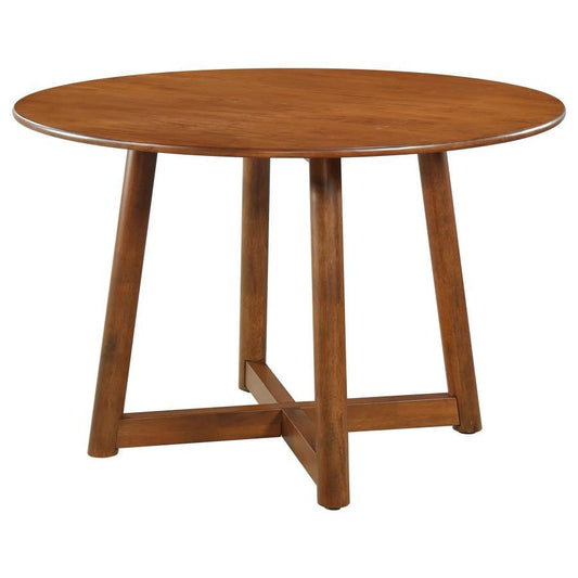 Dinah - Round Solid Wood Dining Table - Walnut Dining Tables by CoasterEveryday - Walls Furniture & Mattress