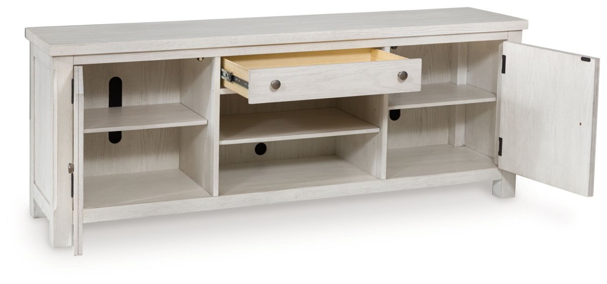 Robbinsdale - Antique White - Extra Large TV Stand TV Stands by Signature Design by Ashley® - Walls Furniture & Mattress
