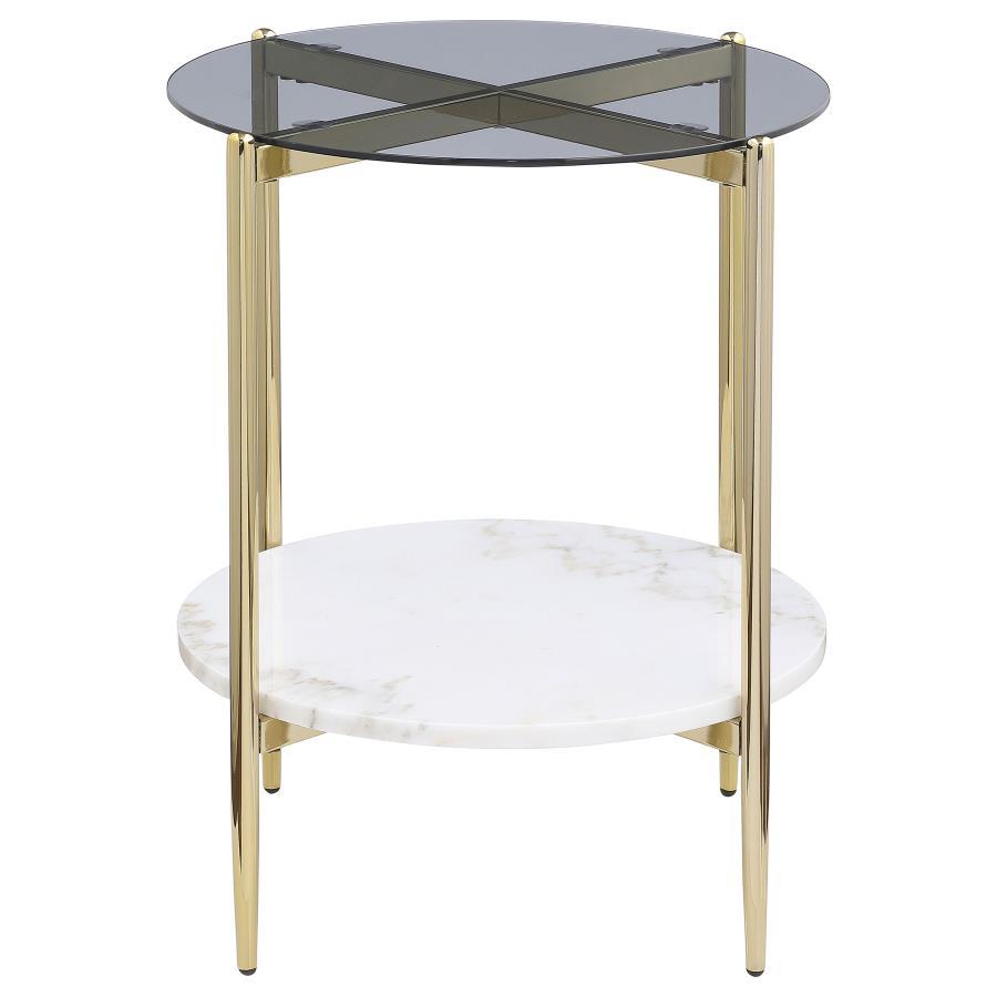 Jonelle - Round Glass Top Table End Tables by CoasterEveryday - Walls Furniture & Mattress